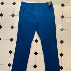 Blue Slim Fit Dress Pants